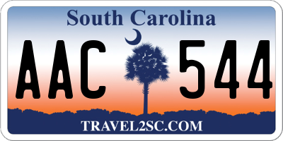 SC license plate AAC544