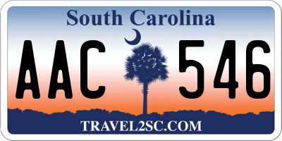 SC license plate AAC546