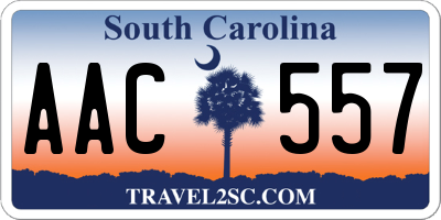 SC license plate AAC557
