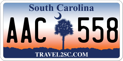 SC license plate AAC558