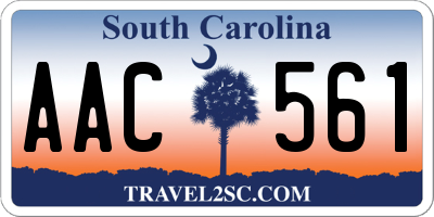 SC license plate AAC561