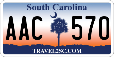 SC license plate AAC570
