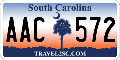 SC license plate AAC572