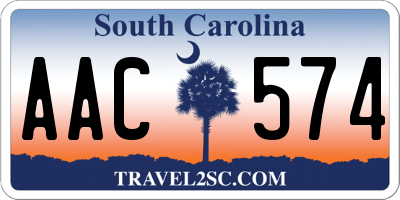 SC license plate AAC574