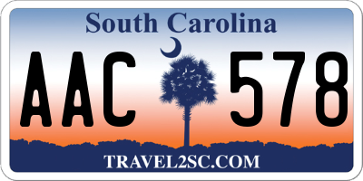 SC license plate AAC578