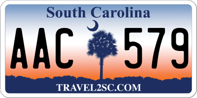 SC license plate AAC579