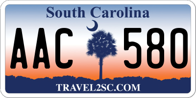 SC license plate AAC580