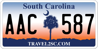 SC license plate AAC587