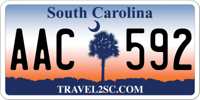 SC license plate AAC592