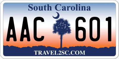 SC license plate AAC601