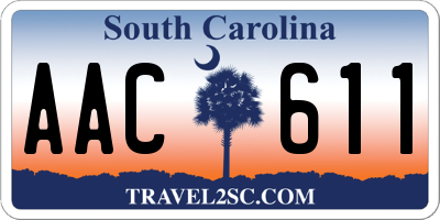 SC license plate AAC611