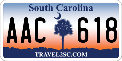 SC license plate AAC618