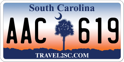 SC license plate AAC619