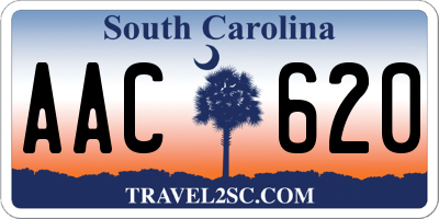 SC license plate AAC620