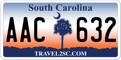 SC license plate AAC632
