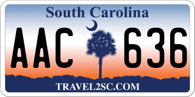 SC license plate AAC636
