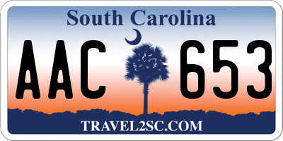 SC license plate AAC653