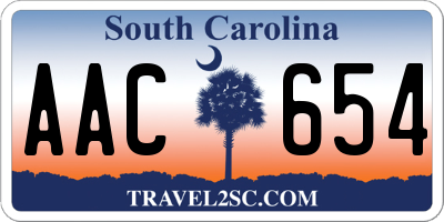 SC license plate AAC654