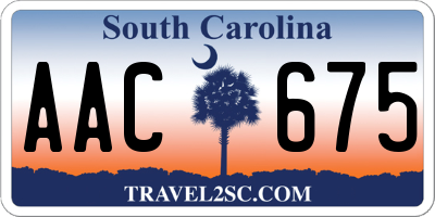 SC license plate AAC675