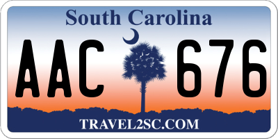 SC license plate AAC676