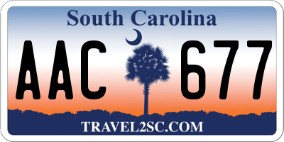 SC license plate AAC677