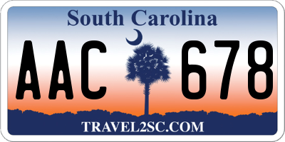 SC license plate AAC678