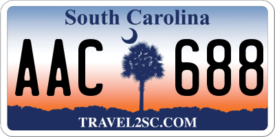 SC license plate AAC688