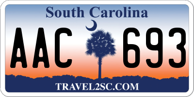 SC license plate AAC693
