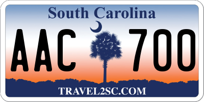 SC license plate AAC700