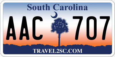 SC license plate AAC707