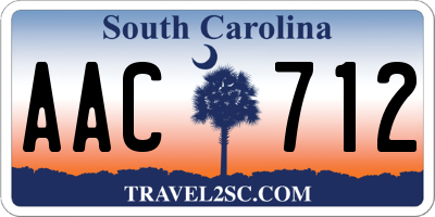 SC license plate AAC712