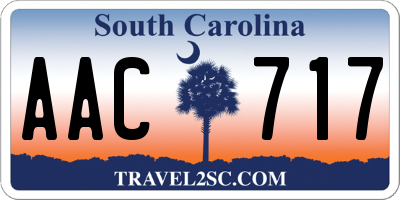 SC license plate AAC717