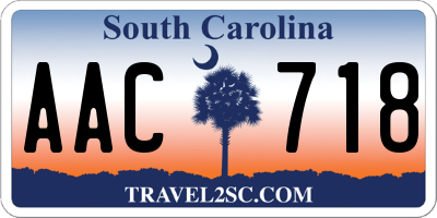 SC license plate AAC718