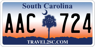 SC license plate AAC724