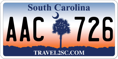 SC license plate AAC726