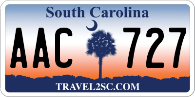 SC license plate AAC727