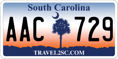 SC license plate AAC729