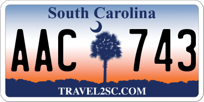 SC license plate AAC743