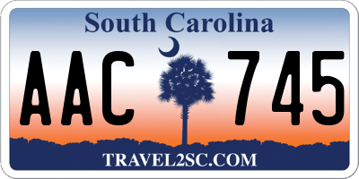 SC license plate AAC745