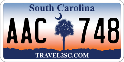 SC license plate AAC748