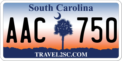 SC license plate AAC750