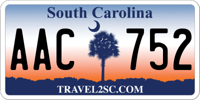 SC license plate AAC752