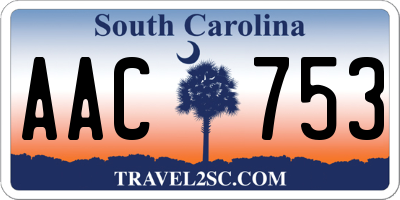 SC license plate AAC753