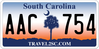 SC license plate AAC754