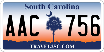 SC license plate AAC756