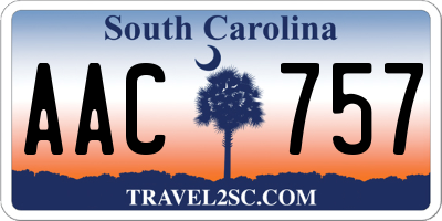 SC license plate AAC757