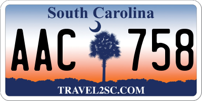 SC license plate AAC758