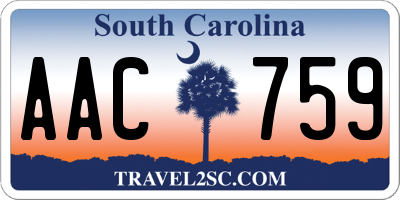 SC license plate AAC759