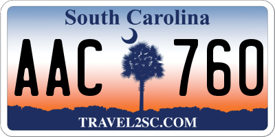 SC license plate AAC760