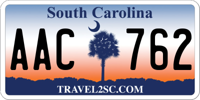 SC license plate AAC762